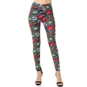 Plus Size Buttery Soft Groovy Bottlecap Womens Leggings‎